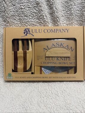 ULU Company Alaskan Ulu Knife Chopping Bowl Set - Wood Tones